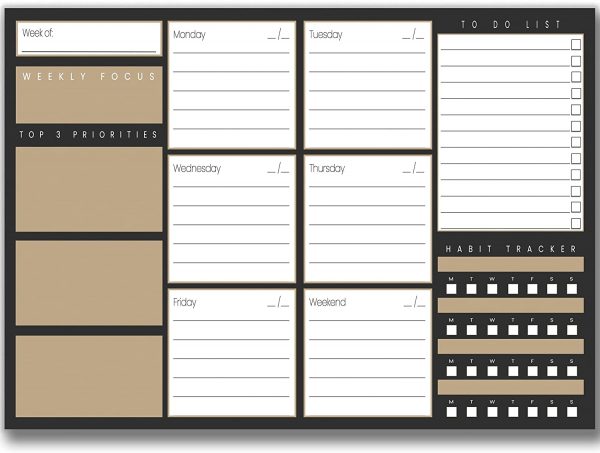 Weekly Planner Pad - Brown